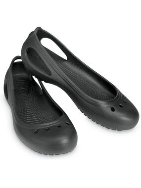 CROCS Black Women's Cutout Slingback Ballet Flats